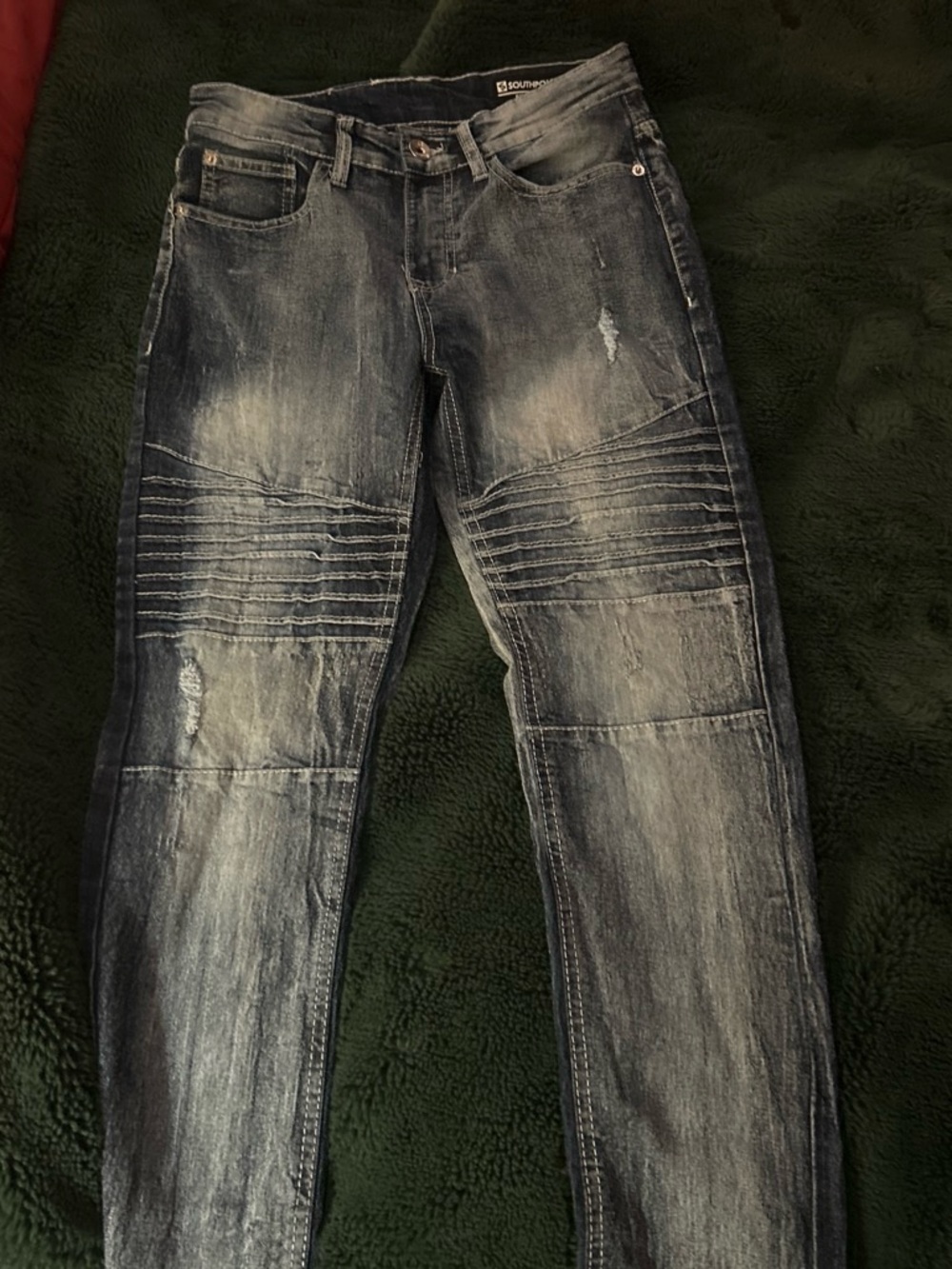 South Pole Boys' Dark Blue acid-washed Jeans